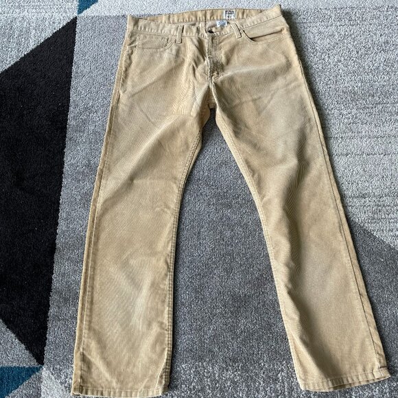 Levi's 517 Cord Corduroy Pants Jeans 38x32 White Tab Mens Slim Straight Tan - Picture 1 of 12